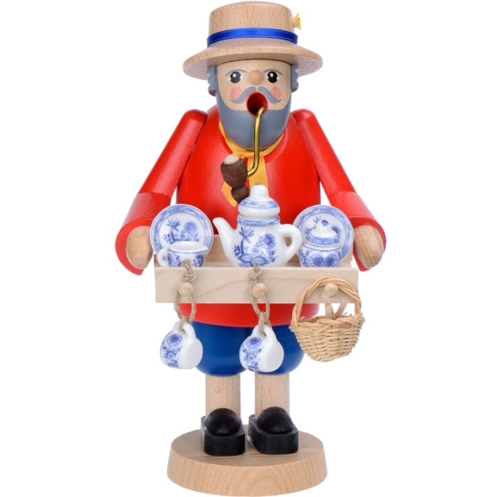 Figurine brûle-encens vendeur de porcelaine