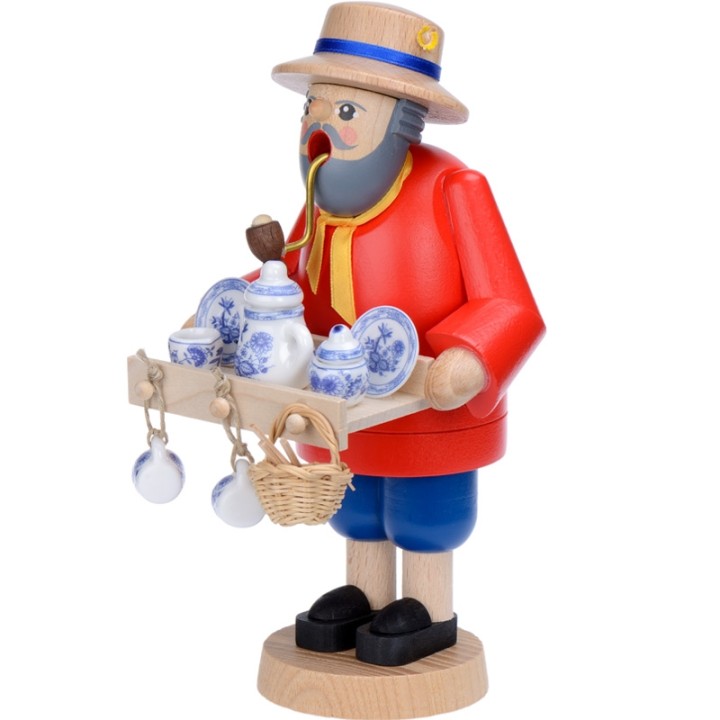 Figurine brûle-encens vendeur de porcelaine