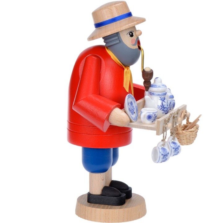 Figurine brûle-encens vendeur de porcelaine