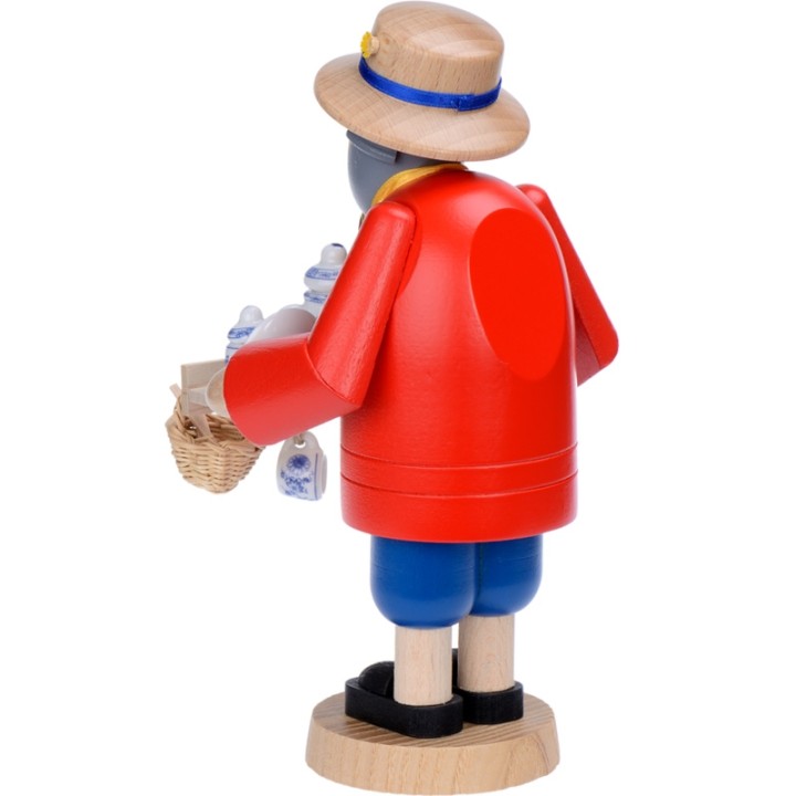 Figurine brûle-encens vendeur de porcelaine