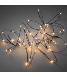 Guirlande lumineuse LED effet gouttes, 100 diodes ambrées, fil noir