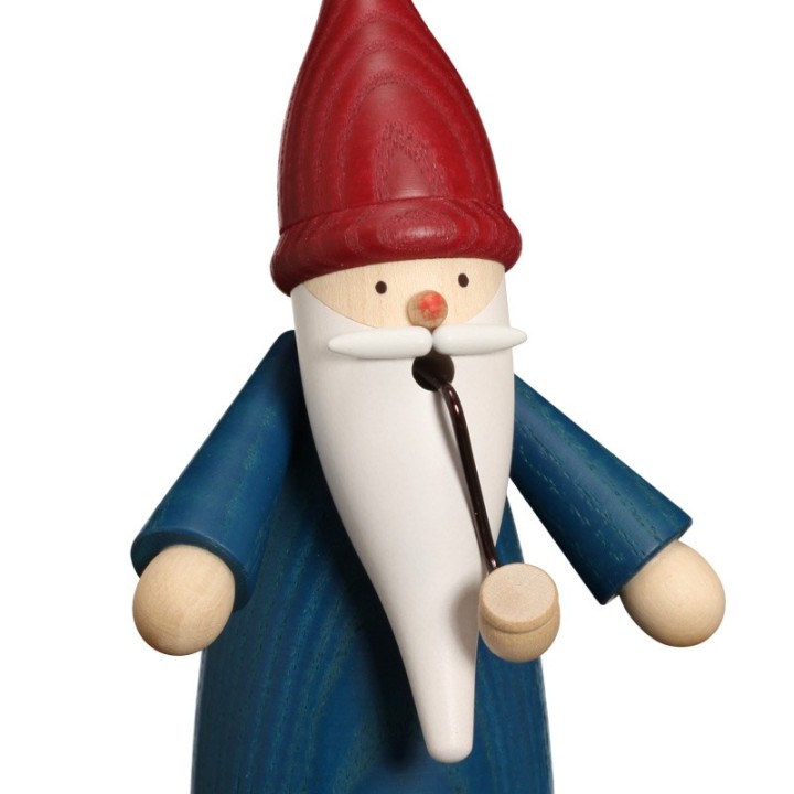 Bonhomme fumeur Père Noël manteau bleu