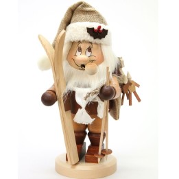 Lutin brule-parfum à ski avec hotte de jouets