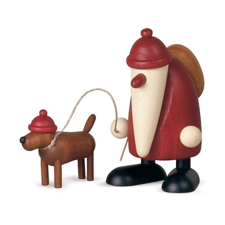 Père Noël rouge et son chien