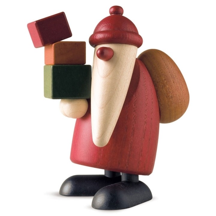 Père Noël en bois et cadeaux