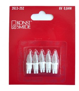 5 Ampoules de rechange givrées 6 V, 0,84W pour guirlande de Noël