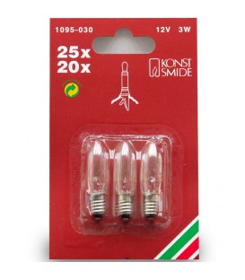 Ampoules de rechange 12V, 3W pour chandelier électrique 20 à 25 lampes, Konstsmide 1095-030 