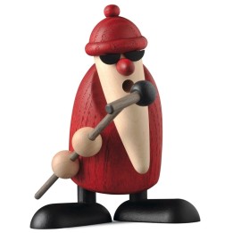 Figurine père Noël chanteur et micro