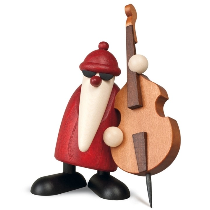 Figurine père Noël contrebassiste