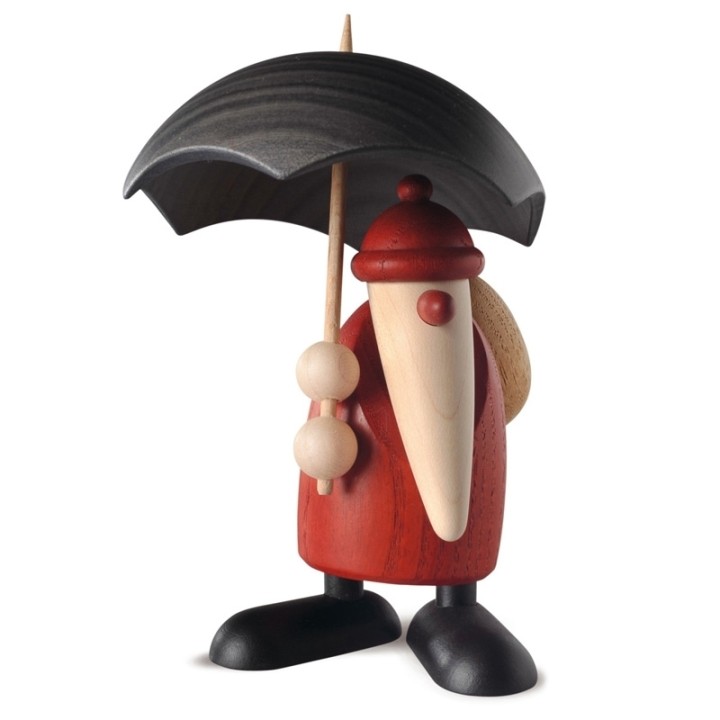 Figurine père Noël sous parapluie