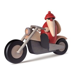 Père Noël rouge à moto