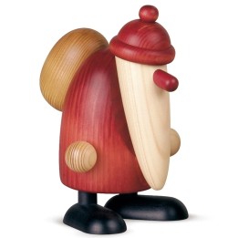 Grand père Noël avec hotte, 19 cm