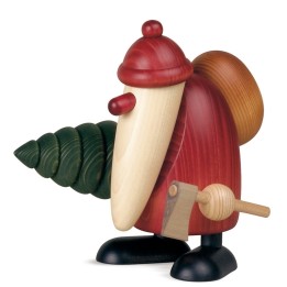 Grand père Noël et sapin, 19 cm