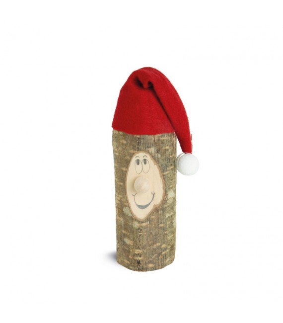 Lutin père Noël en bois avec bonnet rouge, 10 cm