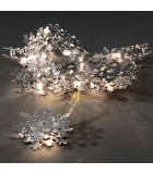 Guirlande lumineuse décorative à LED, flocons de neige métalliques couleur argent