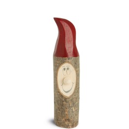 Lutin en bois père Noël avec bonnet rouge peint, 8,5 cm