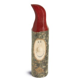 Lutin en bois père Noël avec bonnet rouge peint, 10,5 cm