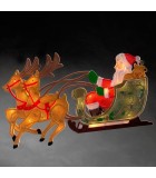 Père Noël lumineux avec traineau et rennes 