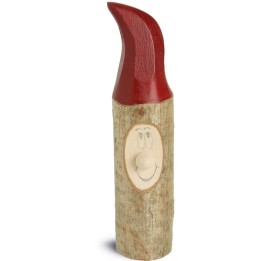 Lutin en bois père Noël avec bonnet rouge peint, 13 cm