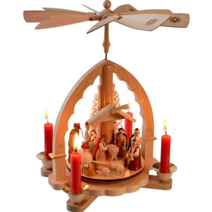 creche de Noel illuminée bougies