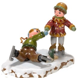 Village de Noël miniature, patineurs