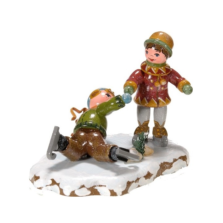 Village de Noël miniature, patineurs