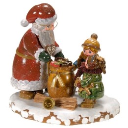 Village de Noël miniature, enfants et père Noël