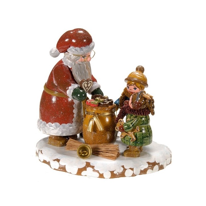 Village de Noël miniature, enfants et père Noël
