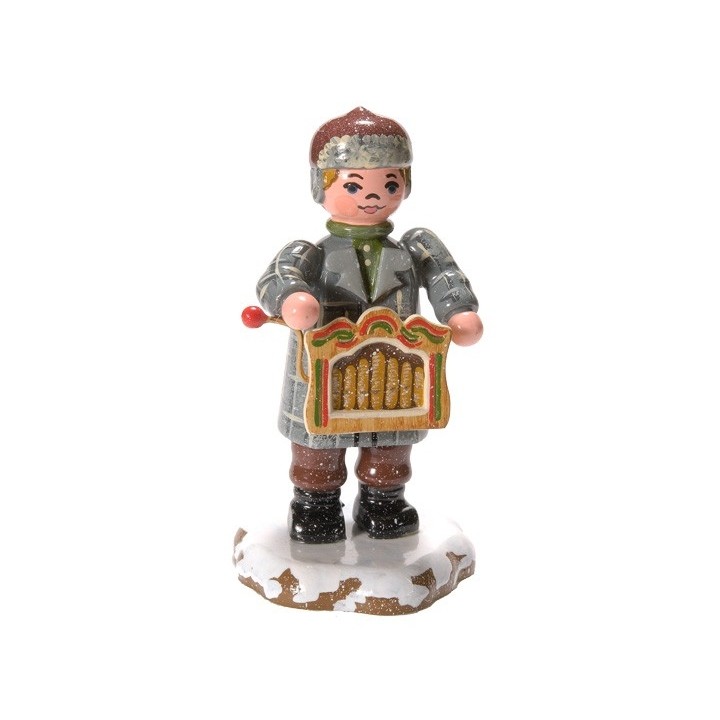 Village de Noël miniature, joueur d'harmonium
