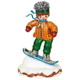 Village de Noël miniature, snowboarder