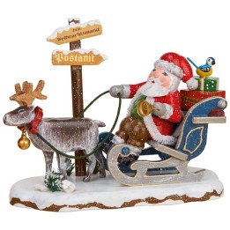 Village de Noël miniature,, père Noël sur traineau et rennes