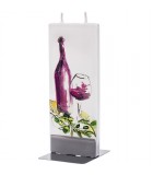 Bougie design bouteille vin rouge et verre