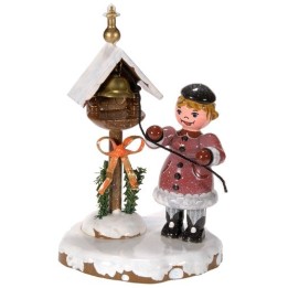 Village de Noël miniature, fillette et clochette