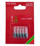 Ampoules de rechange 2,5V - 0,25 W pour guirlande de Noël, douille verte, Konstsmide 2006-050SB 