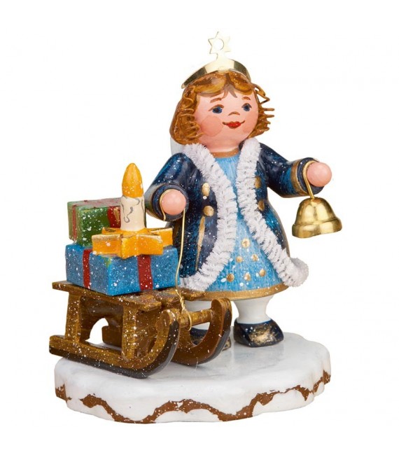 Village de Noël miniature, figurine ange luge et cadeaux