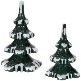 Village de Noël miniature, set de 2 sapins