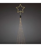 Cime sapin de Noël, voile guirlande avec étoile dorée, 274 diodes LED 