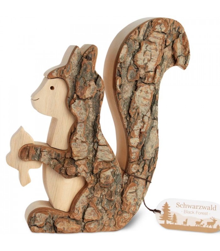 Grand Ecureuil En Bois 15 Cm