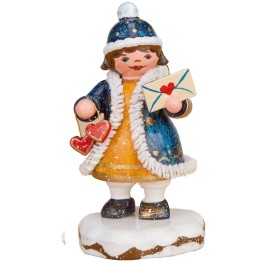 Village de Noël miniature, figurine ange lettre avec coeur