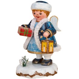 Village de Noël miniature, figurine ange avec paquet