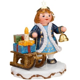 Village de Noël miniature, figurine ange luge et cadeaux
