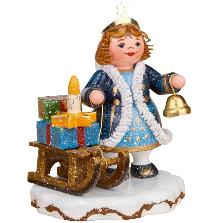 Village de Noël miniature, figurine ange luge et cadeaux