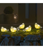 Oiseaux lumineux Led en acrylique, 5 chardonnerets