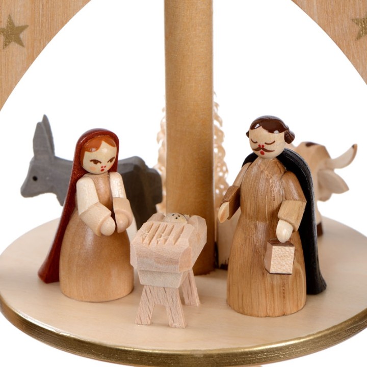 Pyramide avec scène de crèche de Noël complète