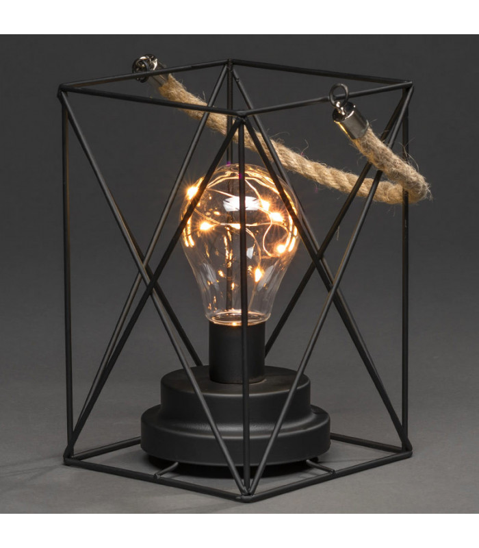 Lanterne lumineuse à Led carrée en métal, 19 cm