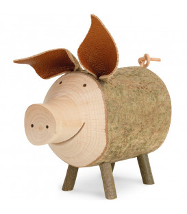 Gros cochon en bois, 9 cm