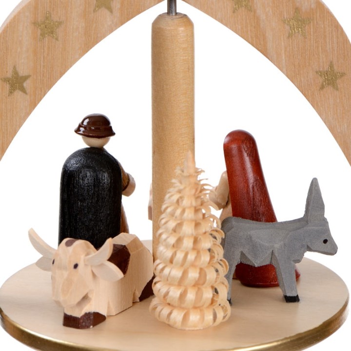 Pyramide avec scène de crèche de Noël complète