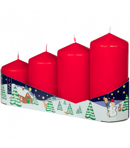 Bougie De L Avent Graduee Rouge Motifs Noel