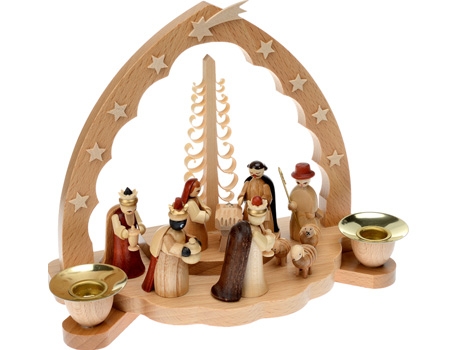 ARTECSIS Crèche de Noël en Bois/Petite Creche de Noel 26,5x19 cm