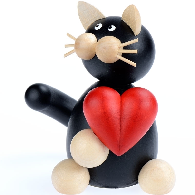 figurine chat coeur